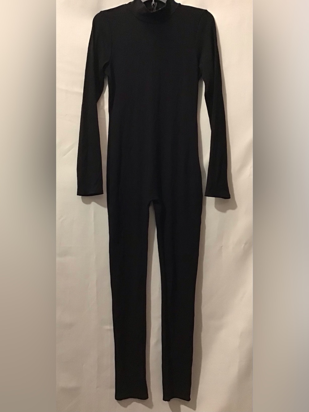 537 SWANK Black Long-Sleeve Fitted Jumpsuit